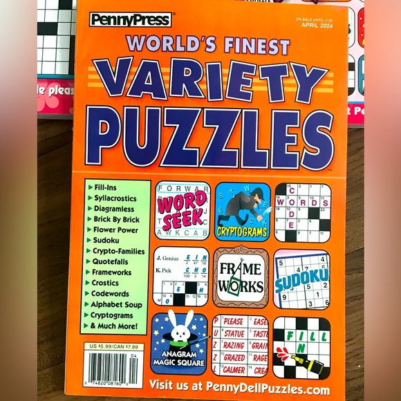 🌟🧩 PUZZLE LARGE WORD FIND 5 pack MAGAZINES crossword word search BRAIN FUN - Picture 2 of 5